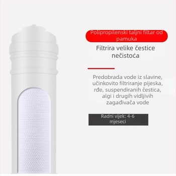 Filtarski element za kućni ultrafiltracijski sustav vode, PP materijal, model JQ-LX001, filtrira pijesak i čestice, preciznost filtracije 0,01