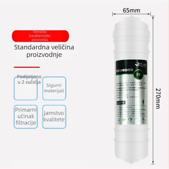 Filtarski element za kućni ultrafiltracijski sustav vode, PP materijal, model JQ-LX001, filtrira pijesak i čestice, preciznost filtracije 0,01