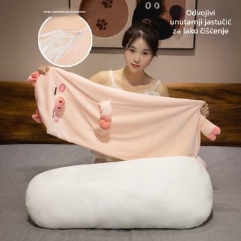 Dugačak jastuk u crtani stilu za bočni san i podršku tijekom trudnoće, napunjen PP pamukom