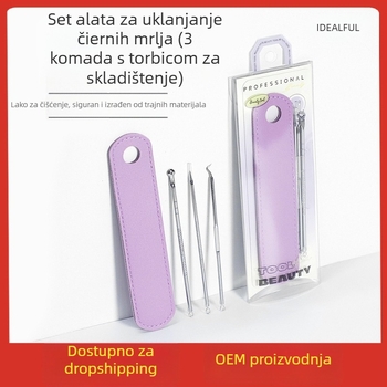 Set igala za akne za istiskivanje prištića – Početnički alat za čišćenje lica, nehrđajući čelik