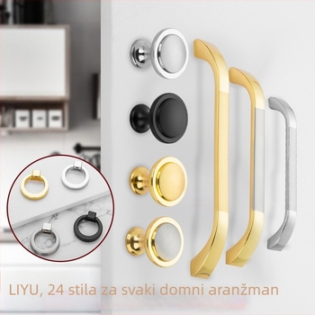 Liyu drška za ormarić, cinkovo-legirana legura, dizajn s jednim otvorom, moderan minimalistički stil, za vrata ormarića i ladice