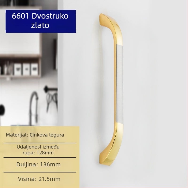 Liyu drška za ormarić, cinkovo-legirana legura, dizajn s jednim otvorom, moderan minimalistički stil, za vrata ormarića i ladice