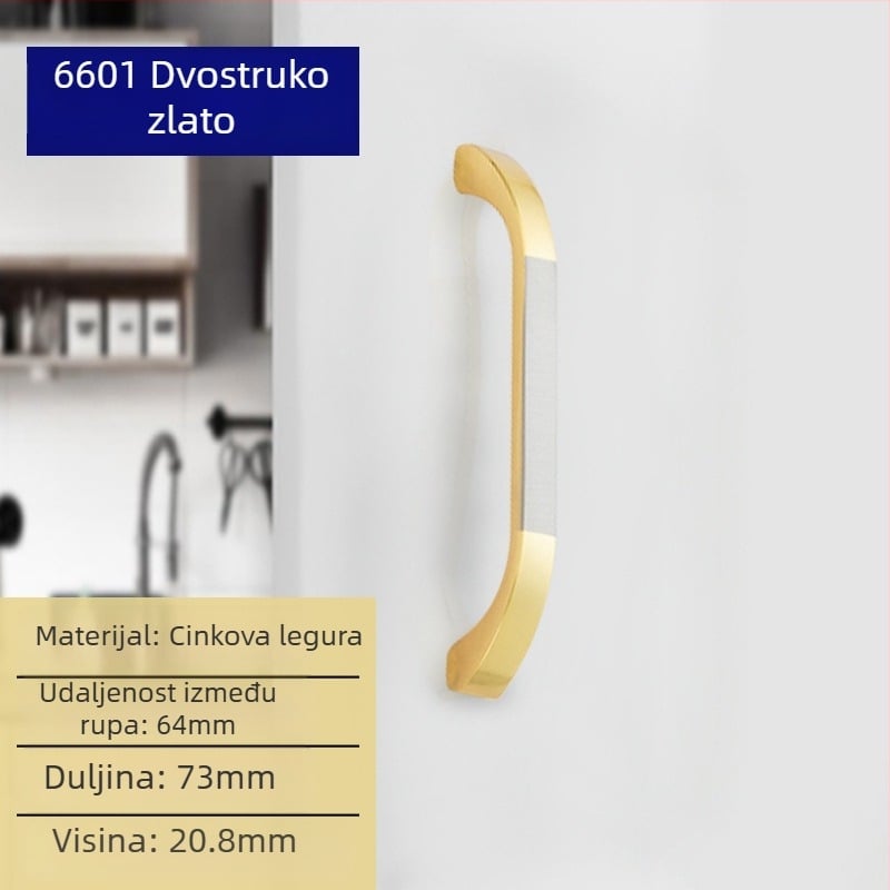 Liyu drška za ormarić, cinkovo-legirana legura, dizajn s jednim otvorom, moderan minimalistički stil, za vrata ormarića i ladice