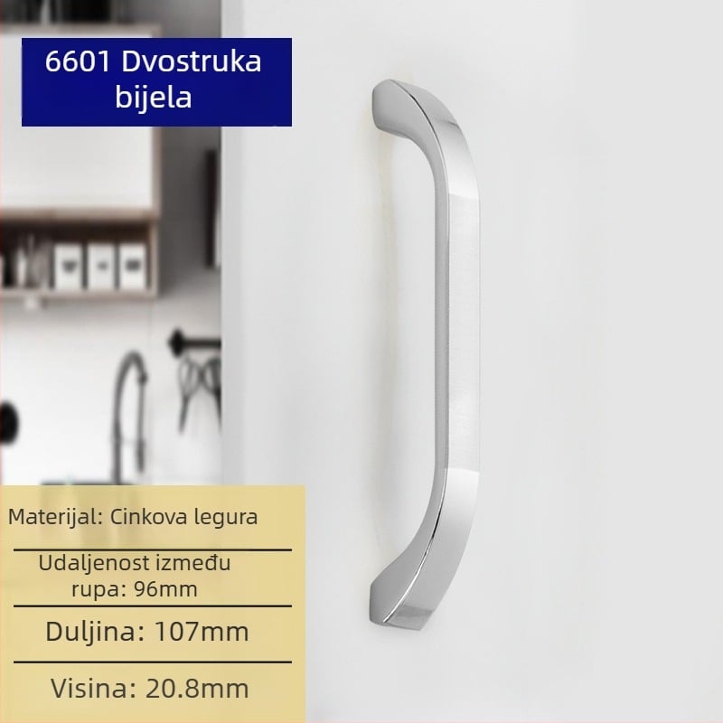 Liyu drška za ormarić, cinkovo-legirana legura, dizajn s jednim otvorom, moderan minimalistički stil, za vrata ormarića i ladice