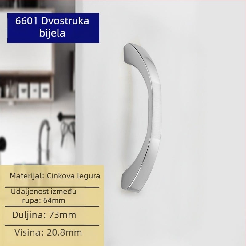 Liyu drška za ormarić, cinkovo-legirana legura, dizajn s jednim otvorom, moderan minimalistički stil, za vrata ormarića i ladice