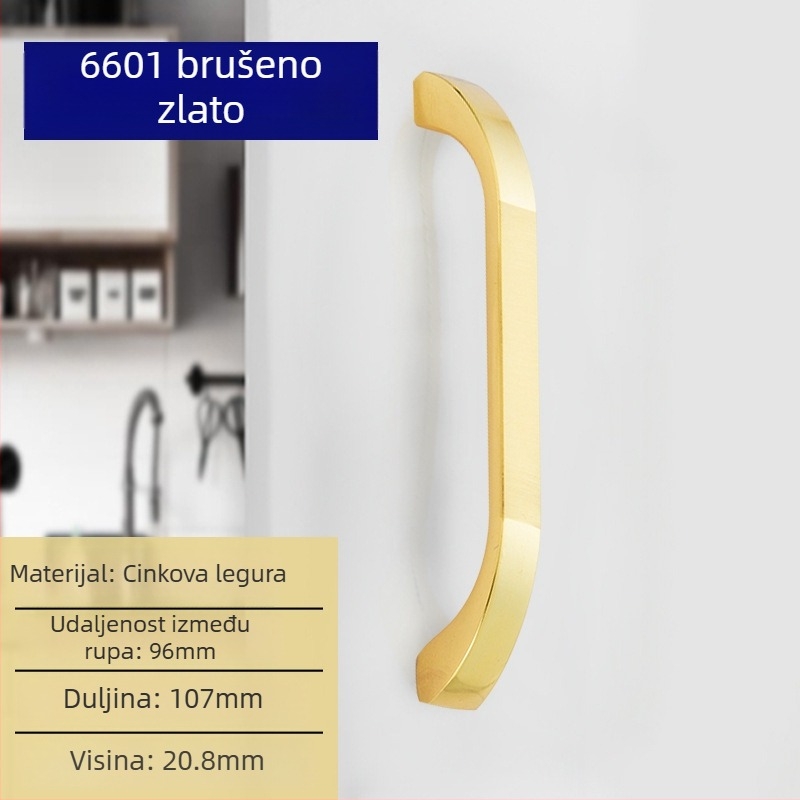 Liyu drška za ormarić, cinkovo-legirana legura, dizajn s jednim otvorom, moderan minimalistički stil, za vrata ormarića i ladice