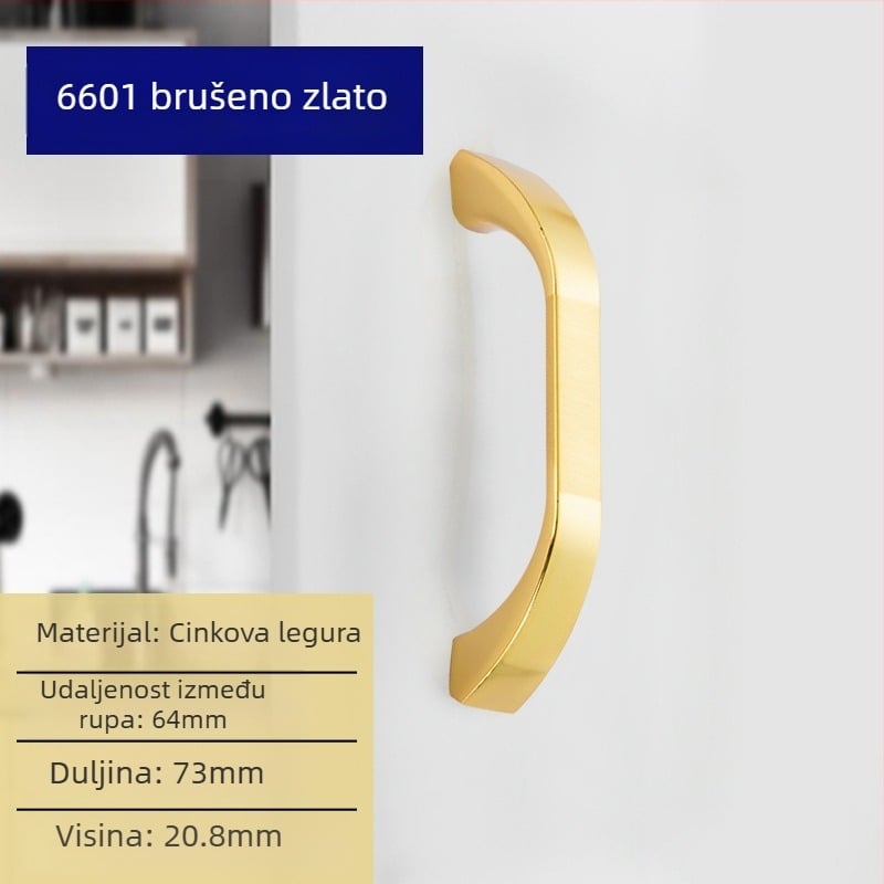 Liyu drška za ormarić, cinkovo-legirana legura, dizajn s jednim otvorom, moderan minimalistički stil, za vrata ormarića i ladice