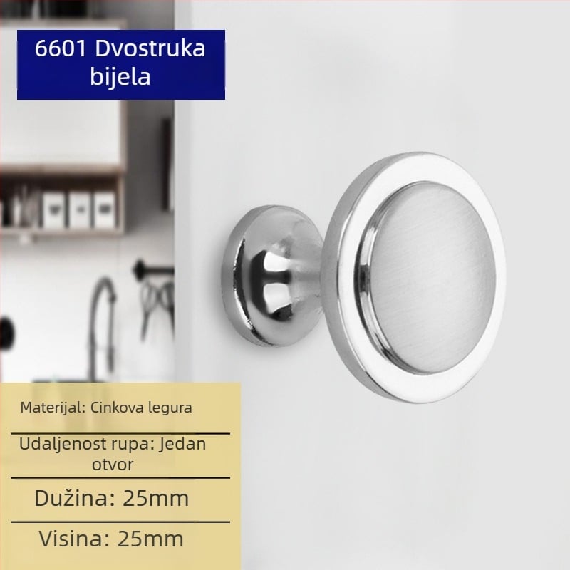 Liyu drška za ormarić, cinkovo-legirana legura, dizajn s jednim otvorom, moderan minimalistički stil, za vrata ormarića i ladice