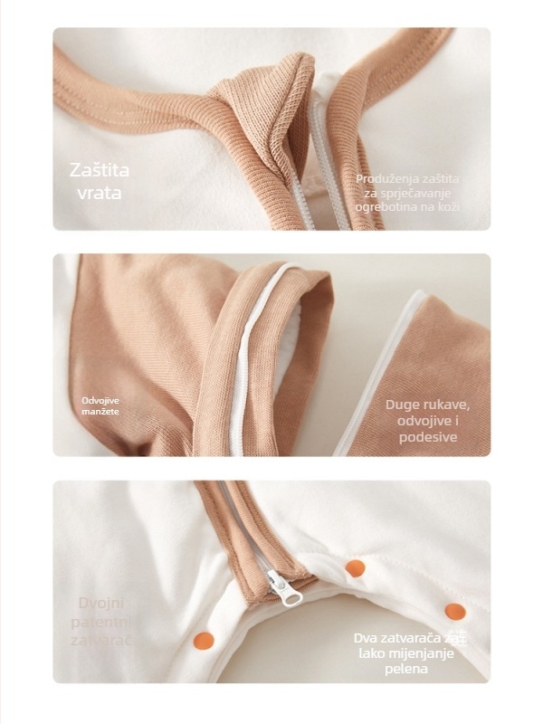 Spavaća vreća za bebe i djecu — debeli pamuk, podstava od čistog pamuka (95%+), punilo od kemijskih vlakana, uzorak crtani likovi