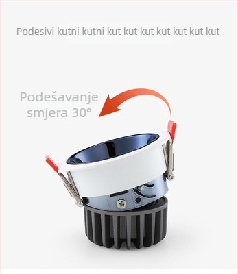 LED zidni reflektor, ugradbeni, anti-glare, CRI≥90, 220V, aluminijsko kućište