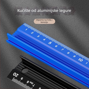 Cassiolo aluminijski pravac za crtanje – čvrsto tijelo, zaštitni rub, vodič za crtanje