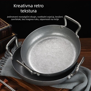 Vintage tava za morska jela – od nehrđajućeg čelika 304, dno s tri sloja, protivlijepljiva, kompatibilna s indukcijom, francuskog stila