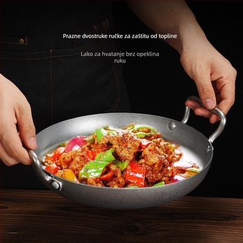 Vintage tava za morska jela – od nehrđajućeg čelika 304, dno s tri sloja, protivlijepljiva, kompatibilna s indukcijom, francuskog stila