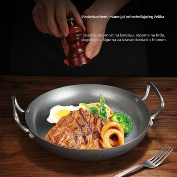 Vintage tava za morska jela – od nehrđajućeg čelika 304, dno s tri sloja, protivlijepljiva, kompatibilna s indukcijom, francuskog stila