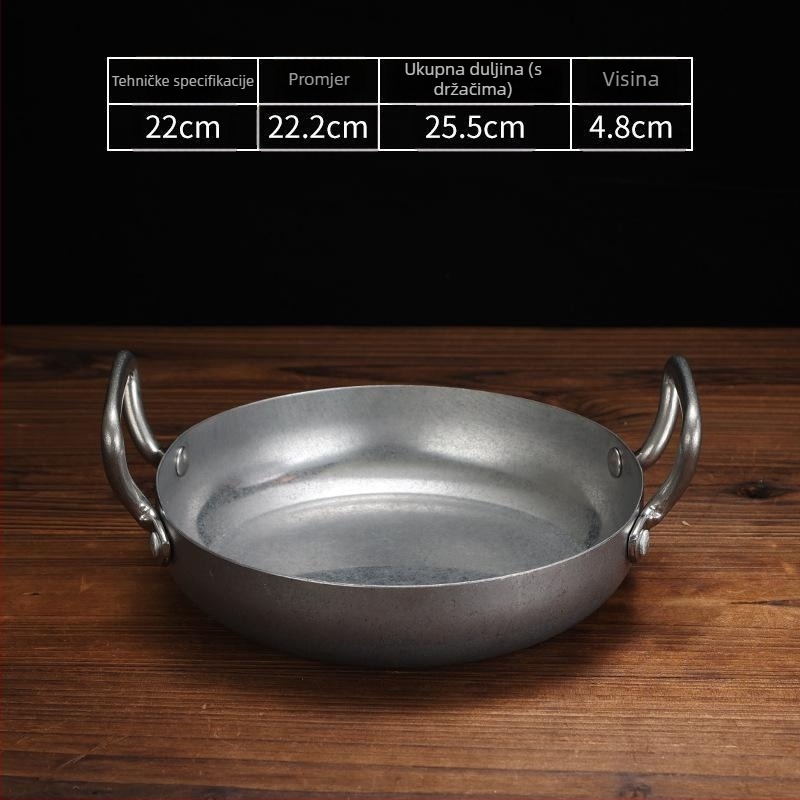 Vintage tava za morska jela – od nehrđajućeg čelika 304, dno s tri sloja, protivlijepljiva, kompatibilna s indukcijom, francuskog stila