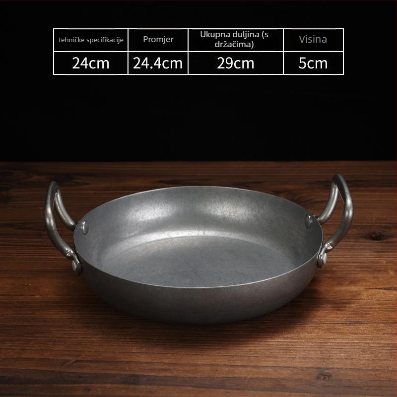 Vintage tava za morska jela – od nehrđajućeg čelika 304, dno s tri sloja, protivlijepljiva, kompatibilna s indukcijom, francuskog stila