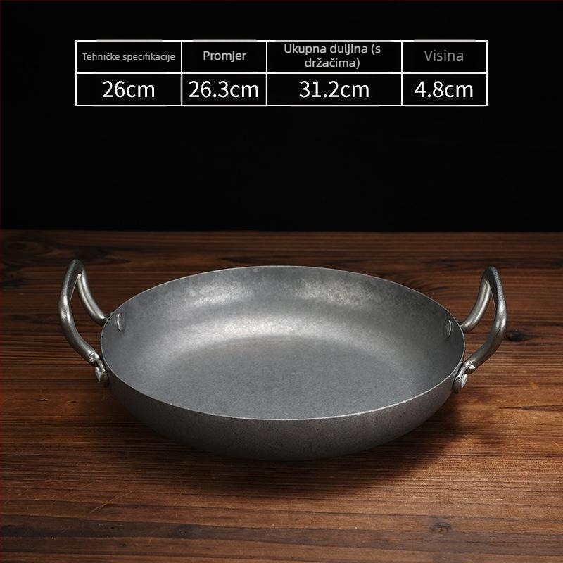 Vintage tava za morska jela – od nehrđajućeg čelika 304, dno s tri sloja, protivlijepljiva, kompatibilna s indukcijom, francuskog stila