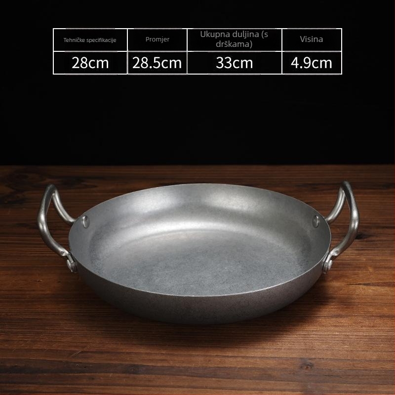 Vintage tava za morska jela – od nehrđajućeg čelika 304, dno s tri sloja, protivlijepljiva, kompatibilna s indukcijom, francuskog stila