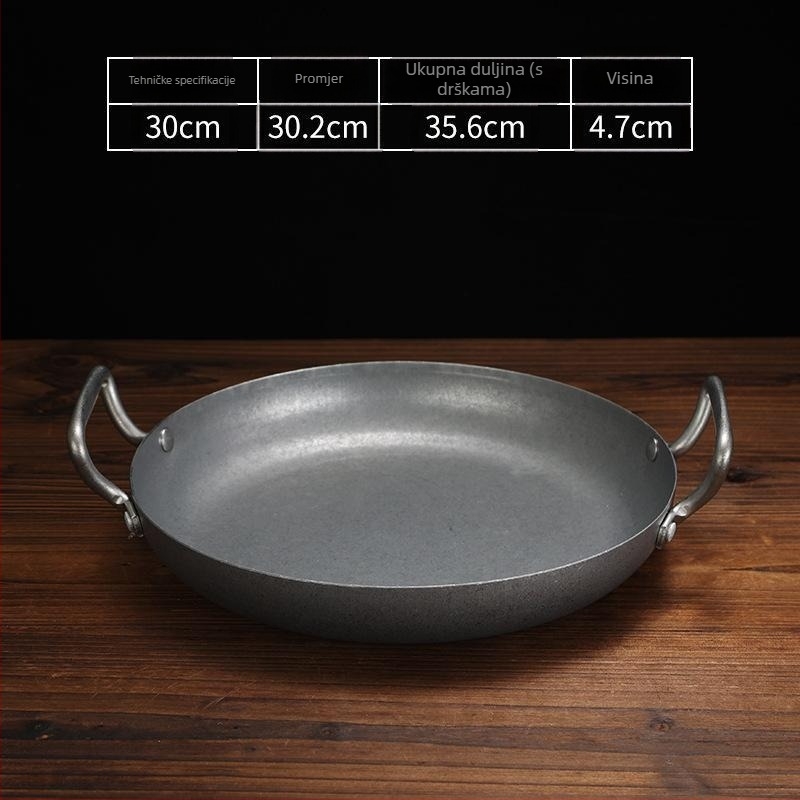 Vintage tava za morska jela – od nehrđajućeg čelika 304, dno s tri sloja, protivlijepljiva, kompatibilna s indukcijom, francuskog stila