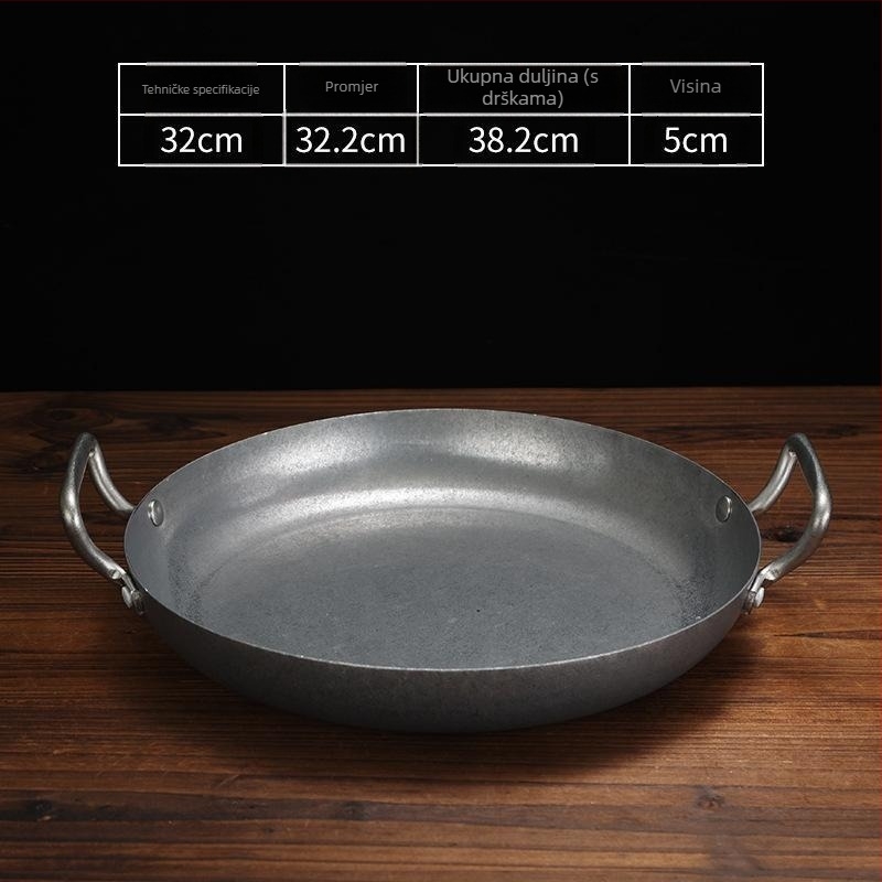 Vintage tava za morska jela – od nehrđajućeg čelika 304, dno s tri sloja, protivlijepljiva, kompatibilna s indukcijom, francuskog stila