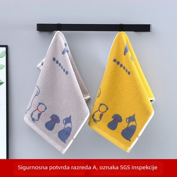 Dječji ručnik za lice s motivom psa, od čiste pamuka, žakard tkanina, 32S pređa, 50–80 g