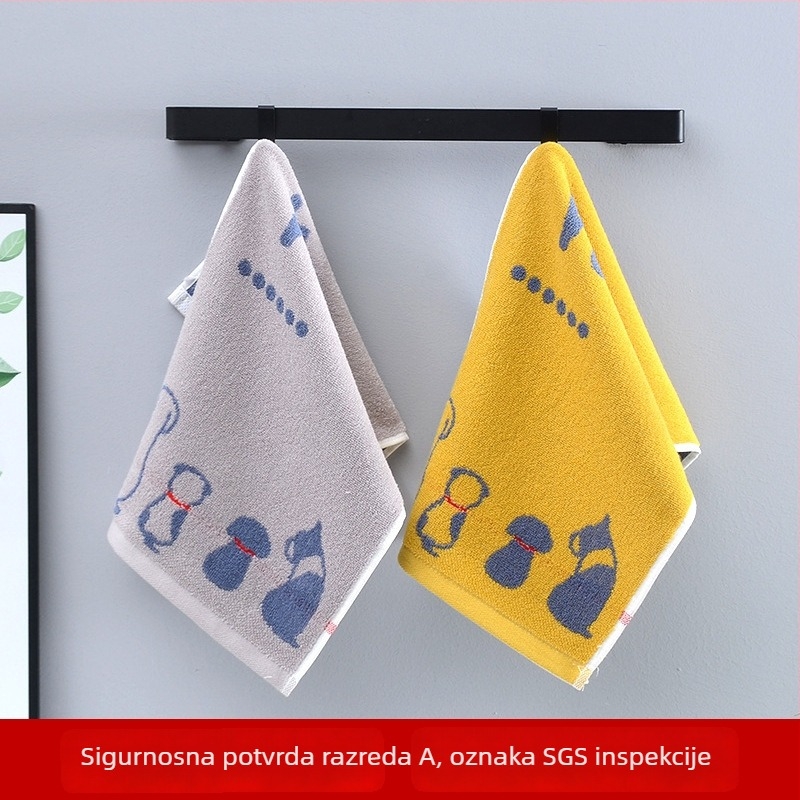 Dječji ručnik za lice s motivom psa, od čiste pamuka, žakard tkanina, 32S pređa, 50–80 g