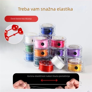 Elastična žica za izradu nakita za DIY narukvice | Duke plosna svilena žica | Kompatibilno s kristalnim perlama | Značka: Aila Accessories