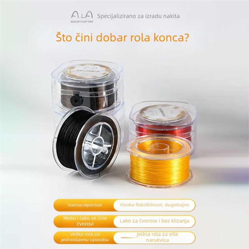 Elastična žica za izradu nakita za DIY narukvice | Duke plosna svilena žica | Kompatibilno s kristalnim perlama | Značka: Aila Accessories