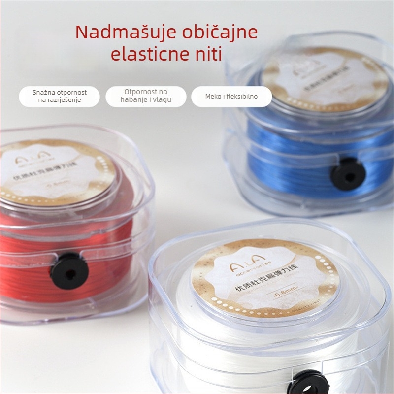 Elastična žica za izradu nakita za DIY narukvice | Duke plosna svilena žica | Kompatibilno s kristalnim perlama | Značka: Aila Accessories