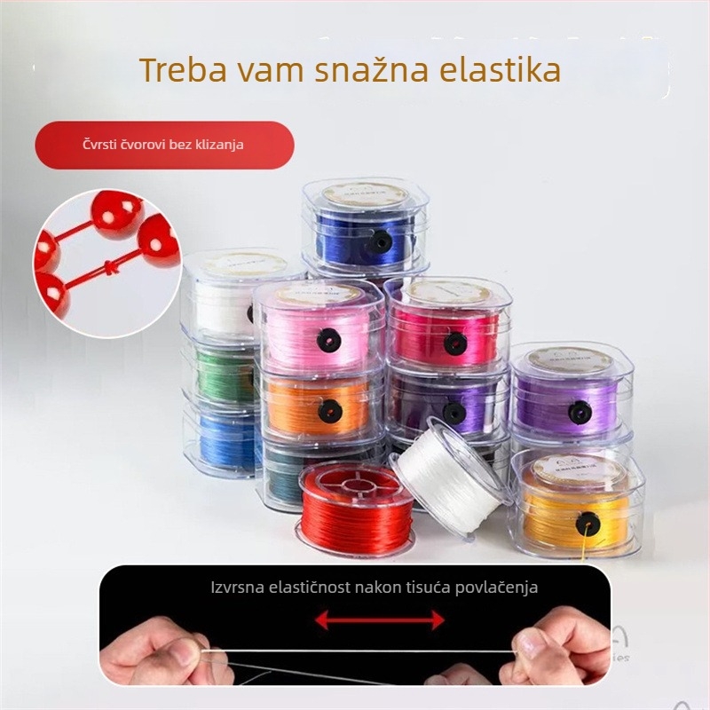 Elastična žica za izradu nakita za DIY narukvice | Duke plosna svilena žica | Kompatibilno s kristalnim perlama | Značka: Aila Accessories