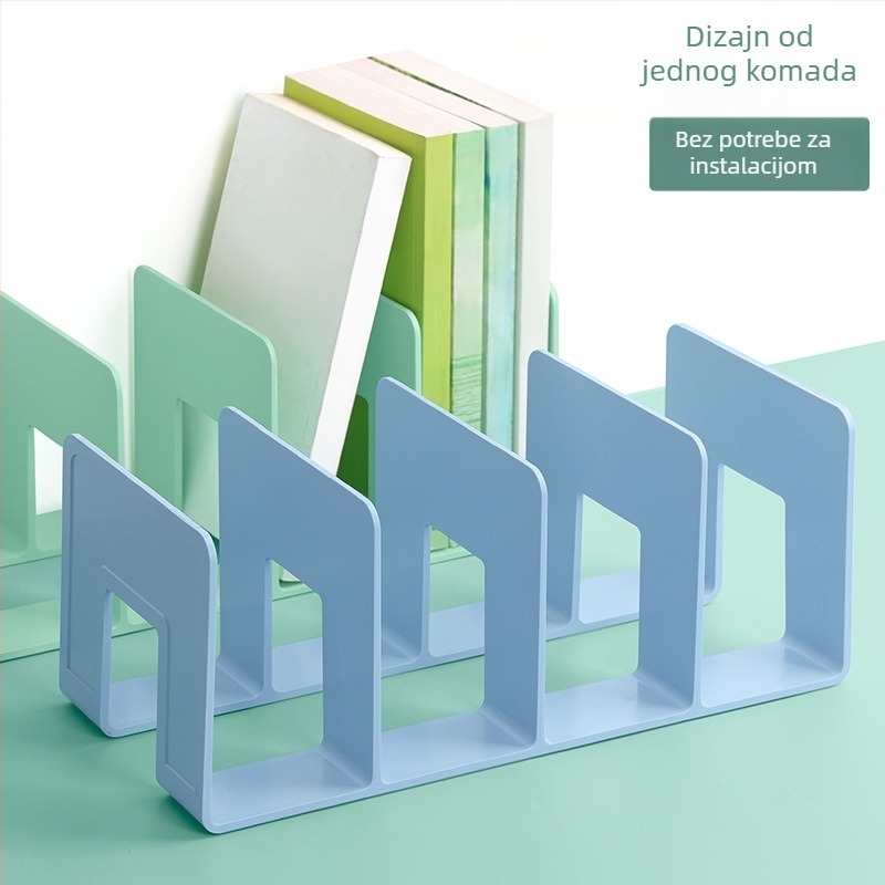 Hua Jie H990 Plastični Stalak za Knjige s Razdjelničkim Panelima – Stolni Regał za Dokumente i Knjige