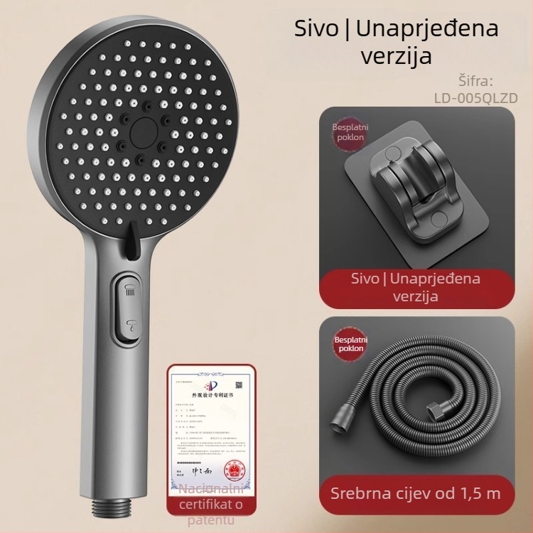 Set tuš glave pod pritiskom s funkcijom masaže, ABS materijal, marka Home rhyme