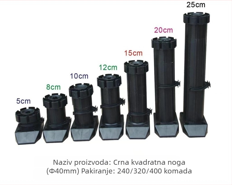 Podesive nogice za ormariće - plastika, model C-2X, brend Feng sheng, za ormariće/ormare/sofe, lijevanje pod tlakom