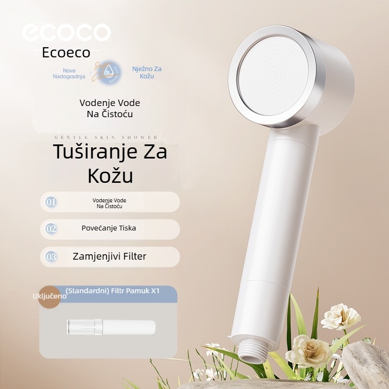 ecoco Tuš glava pod tlakom - ABS, okrugla, ugrađena instalacija, kišna funkcija