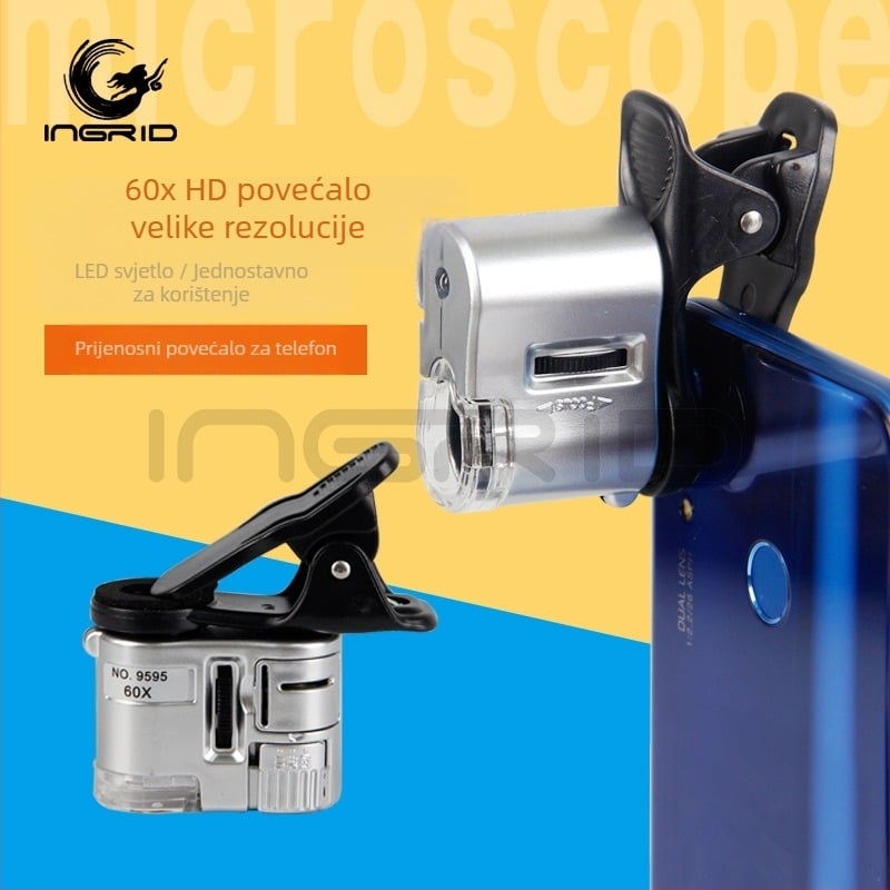 Inge 9595 dodatna oprema za mobitel: mikroskop s povećalom za vlasište, 60x uvećanje, prijenosno
