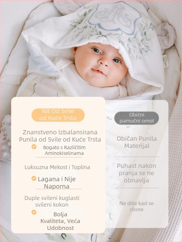 Deka za zagrljaj za bebe, Cartoon uzorak, pamuk, za novorođenčad, pogodna za proljeće/jesen/zimu, Zima 2025