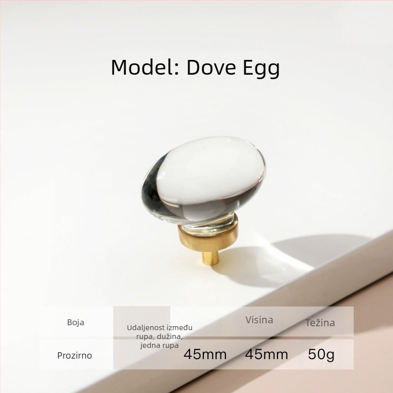 Ručka za vrata ormarića – Model 96 • Materijali: akril, cinkova legura • Stil: moderan minimalistički • Za vrata ormarića