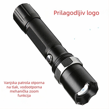 Punjavajuća LED svjetiljka, 10W, tijelo od aluminijske legure, kapacitet baterije 1200 mA, 360° rotacija, uključen punjač, domet preko 500 m