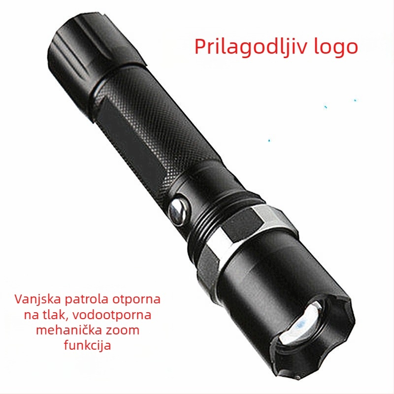 Punjavajuća LED svjetiljka, 10W, tijelo od aluminijske legure, kapacitet baterije 1200 mA, 360° rotacija, uključen punjač, domet preko 500 m
