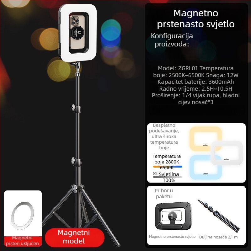 LED rasvjeta za popunjavanje M-200rgb — prijenosna, ugrađena baterija, 10–50W, 5V