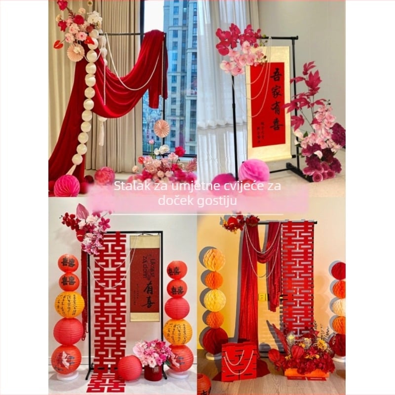 Svadbena dekoracija u kineskom stilu za sobu — viseći svitak s znakom sreće, papirni materijal, marka Yisheng, kategorija: Sretne riječi