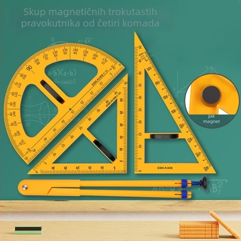 Učni magnetski trokutasti set – plastični, model JXDCZ, marka Liangzhi, za crtanje krugova na ploči