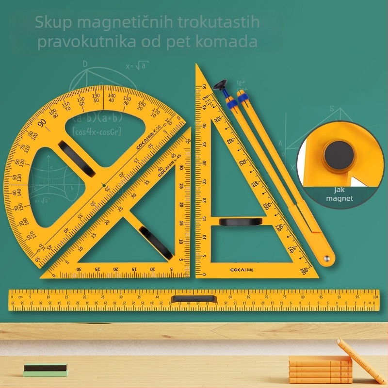 Učni magnetski trokutasti set – plastični, model JXDCZ, marka Liangzhi, za crtanje krugova na ploči