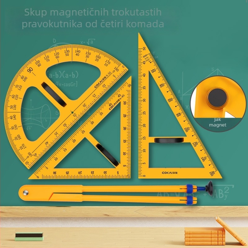 Učni magnetski trokutasti set – plastični, model JXDCZ, marka Liangzhi, za crtanje krugova na ploči