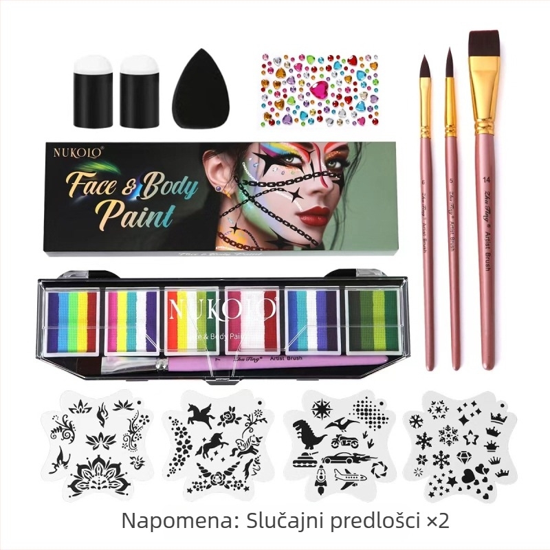 Nukolo set boja za lice na bazi akvarela, 161 komada, za slikanje tijela u kutiji