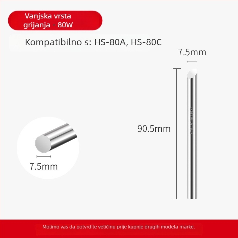 Bezolovna glava za lemilicu, visoke snage serija, 80–1000W, bakrena podloga bez kisika