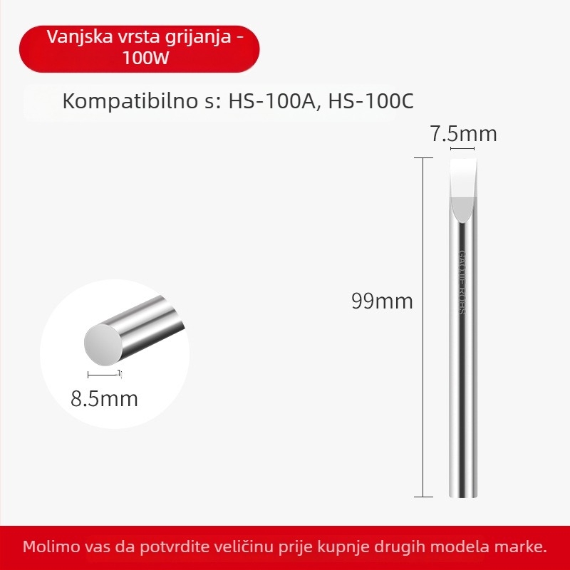 Bezolovna glava za lemilicu, visoke snage serija, 80–1000W, bakrena podloga bez kisika