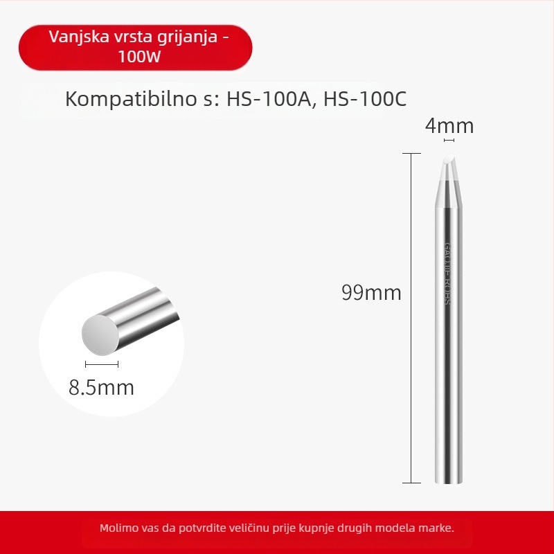 Bezolovna glava za lemilicu, visoke snage serija, 80–1000W, bakrena podloga bez kisika