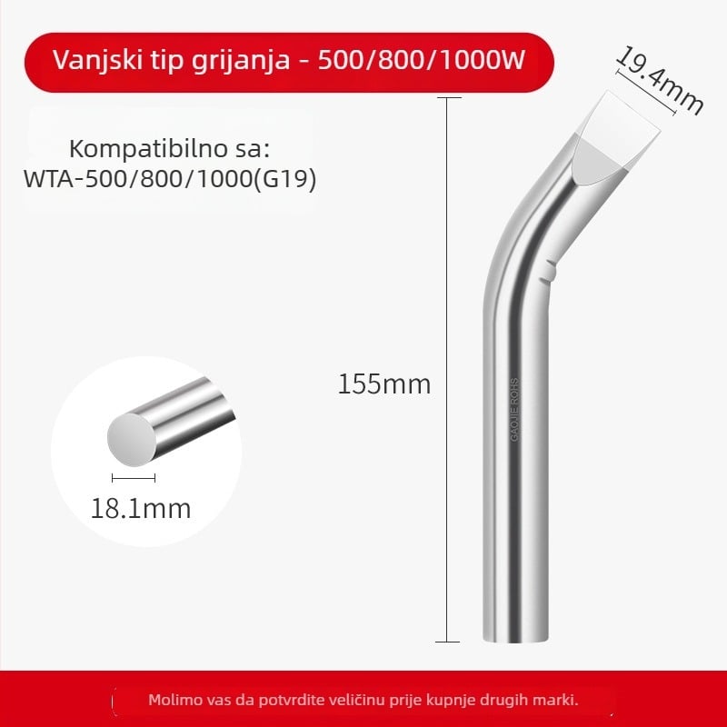 Bezolovna glava za lemilicu, visoke snage serija, 80–1000W, bakrena podloga bez kisika