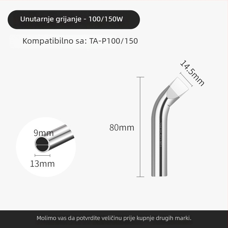 Bezolovna glava za lemilicu, visoke snage serija, 80–1000W, bakrena podloga bez kisika